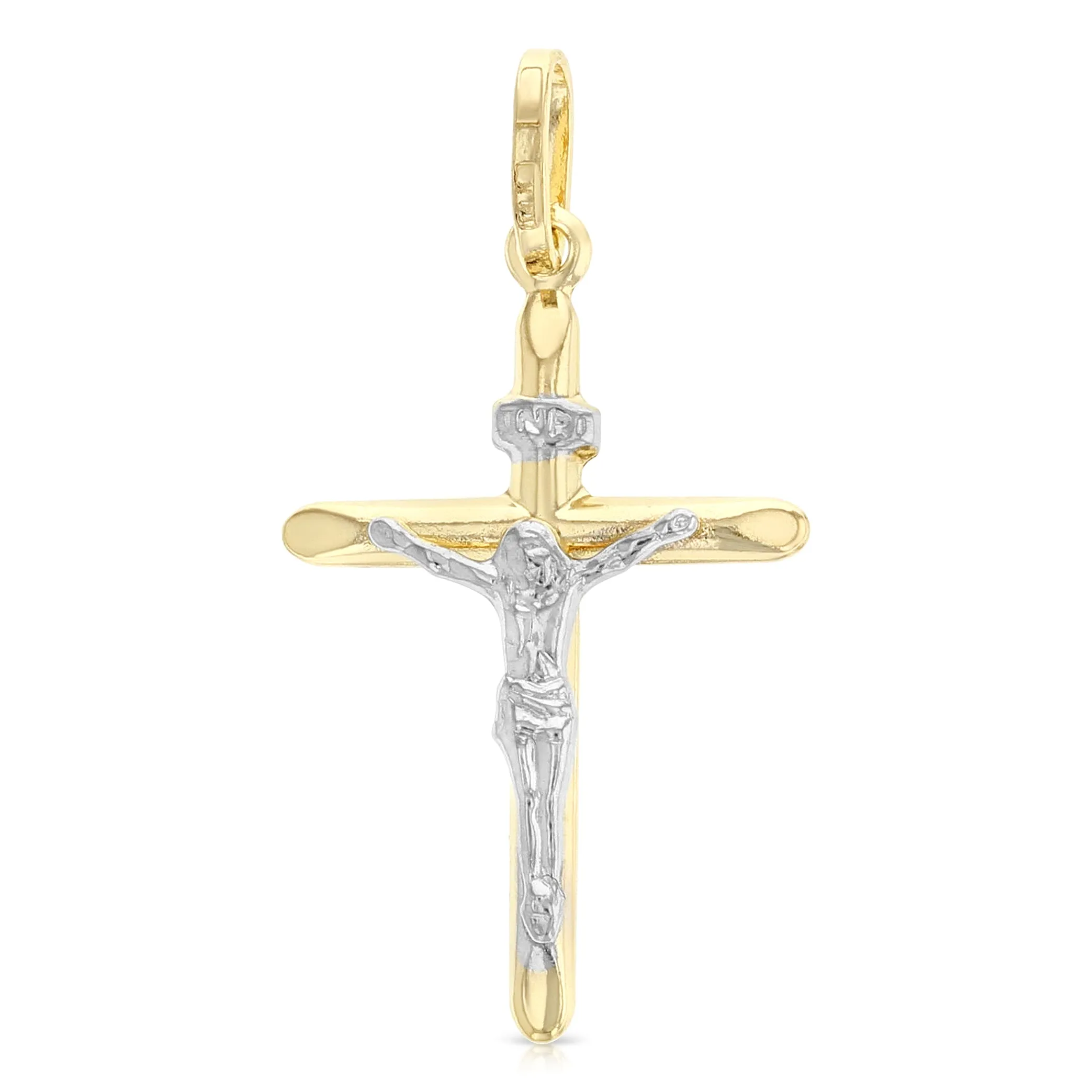 14K Gold Crucifix Cross Religious Pendant