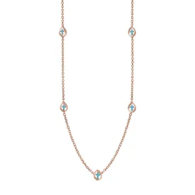 18ct Rose Gold Turquoise Cross Link Disc Chain Necklace