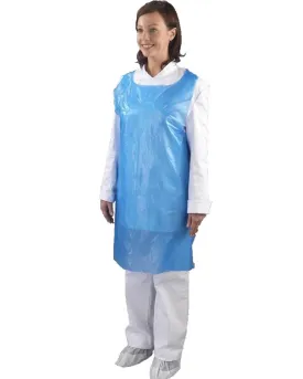 (500 & 1000/Case) Blue Disposable 1mil & 2mil Poly Plastic Food Service Aprons