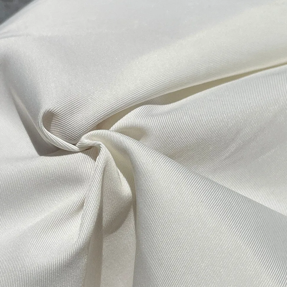 58" Rayon Stretch Gabardine with Spandex 8 OZ Off White Woven Fabric By the Yard