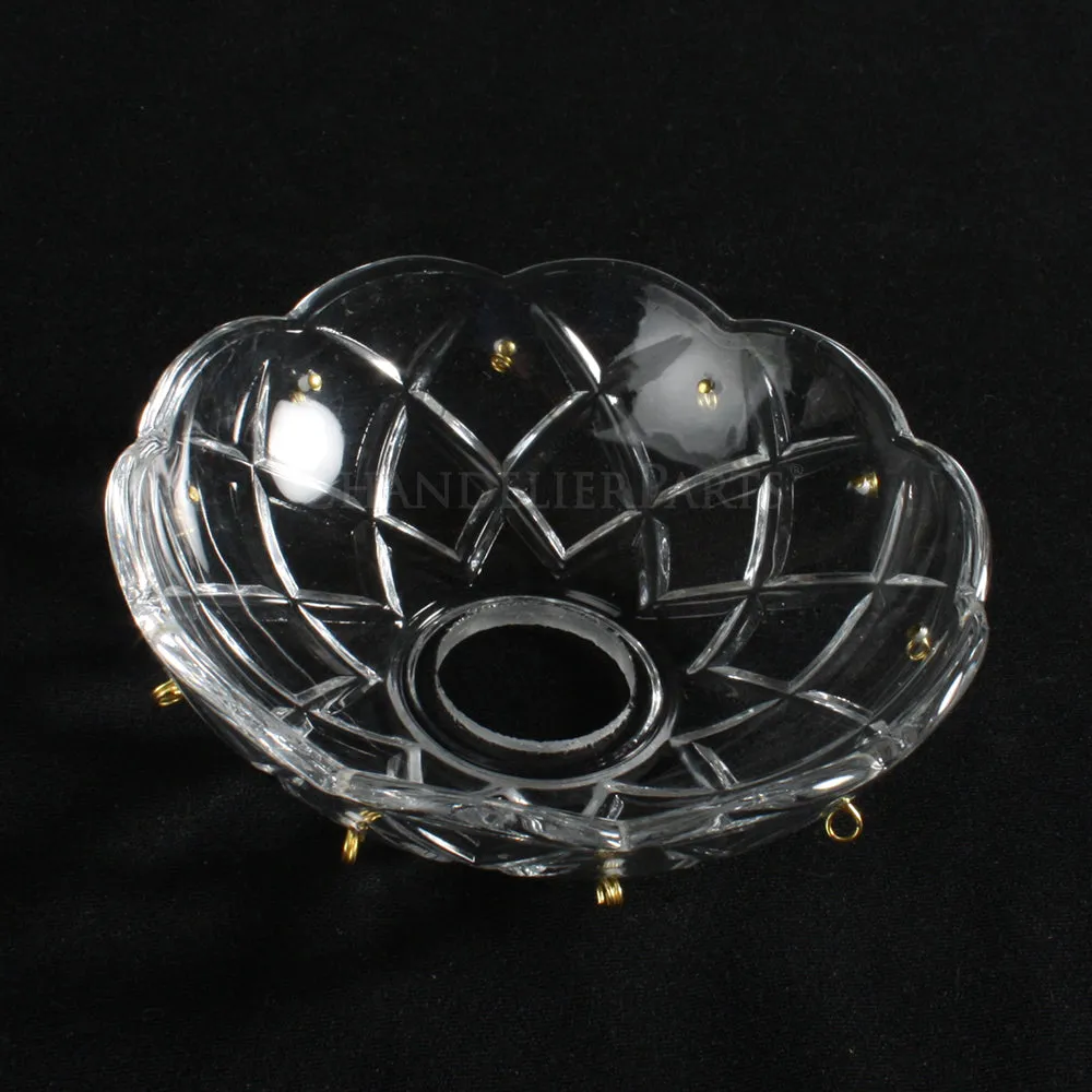 6" Criss-Cross Pressed Bobeche (Various Options)