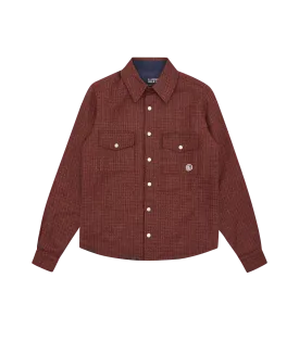 ARCH LOGO CHECK OVERSHIRT - BURGUNDY