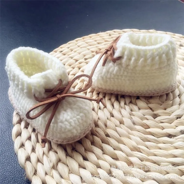 Boho white baby booties <3