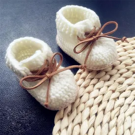 Boho white baby booties <3