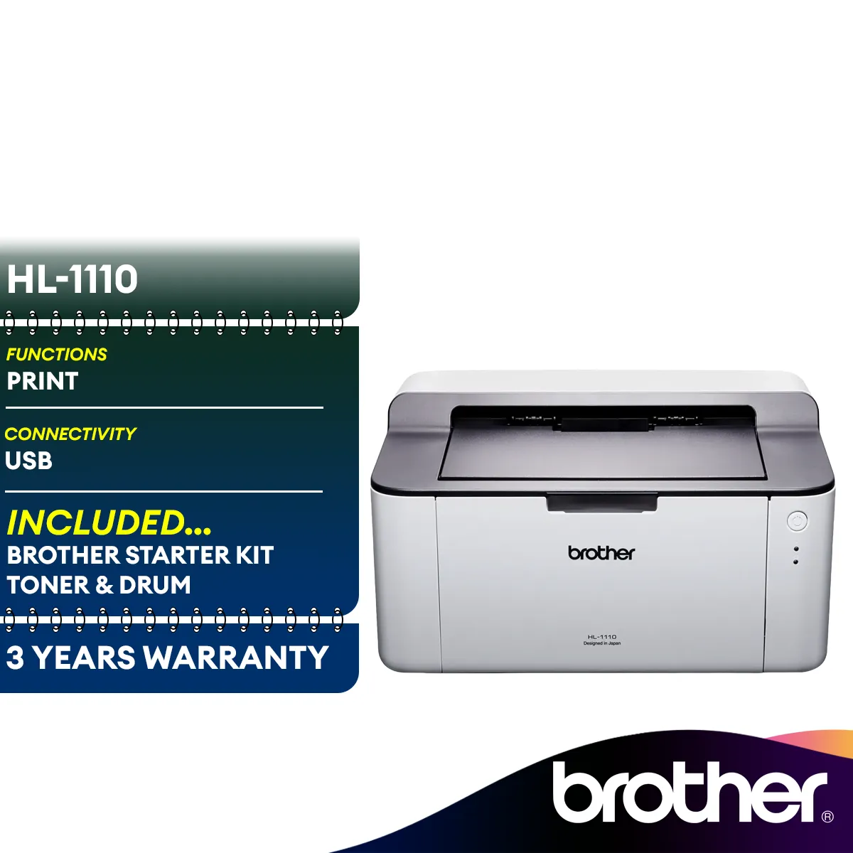 Brother HL-1110 Monochrome Laser Printer