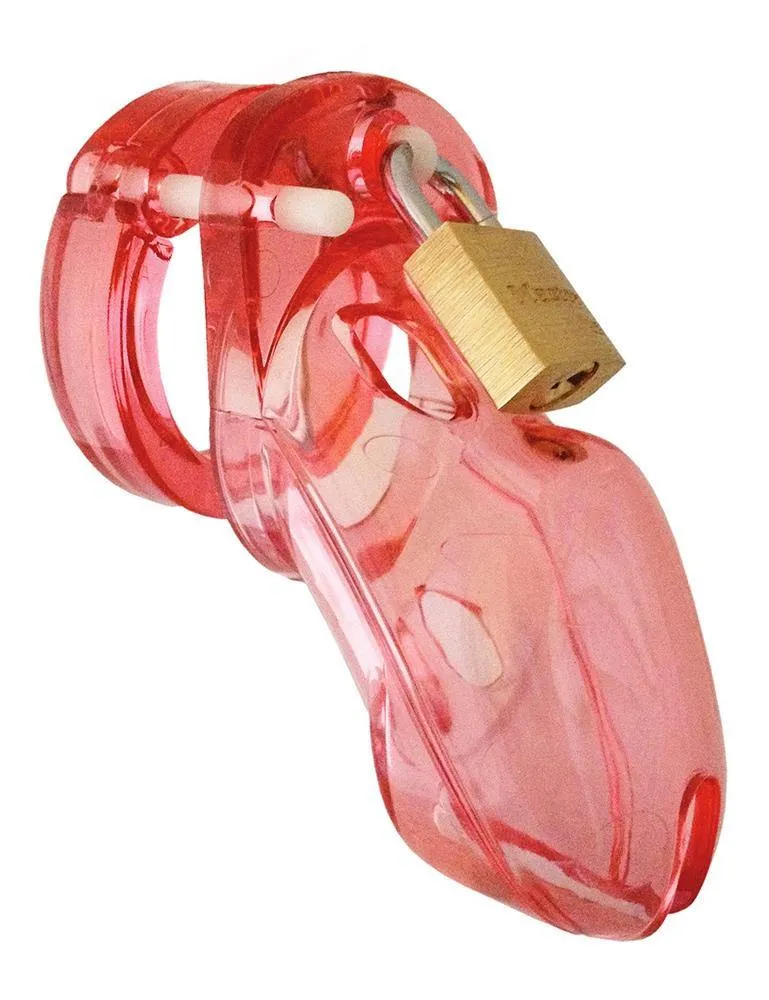 CB-3000 Complete Male Chastity Package, Transparent Red