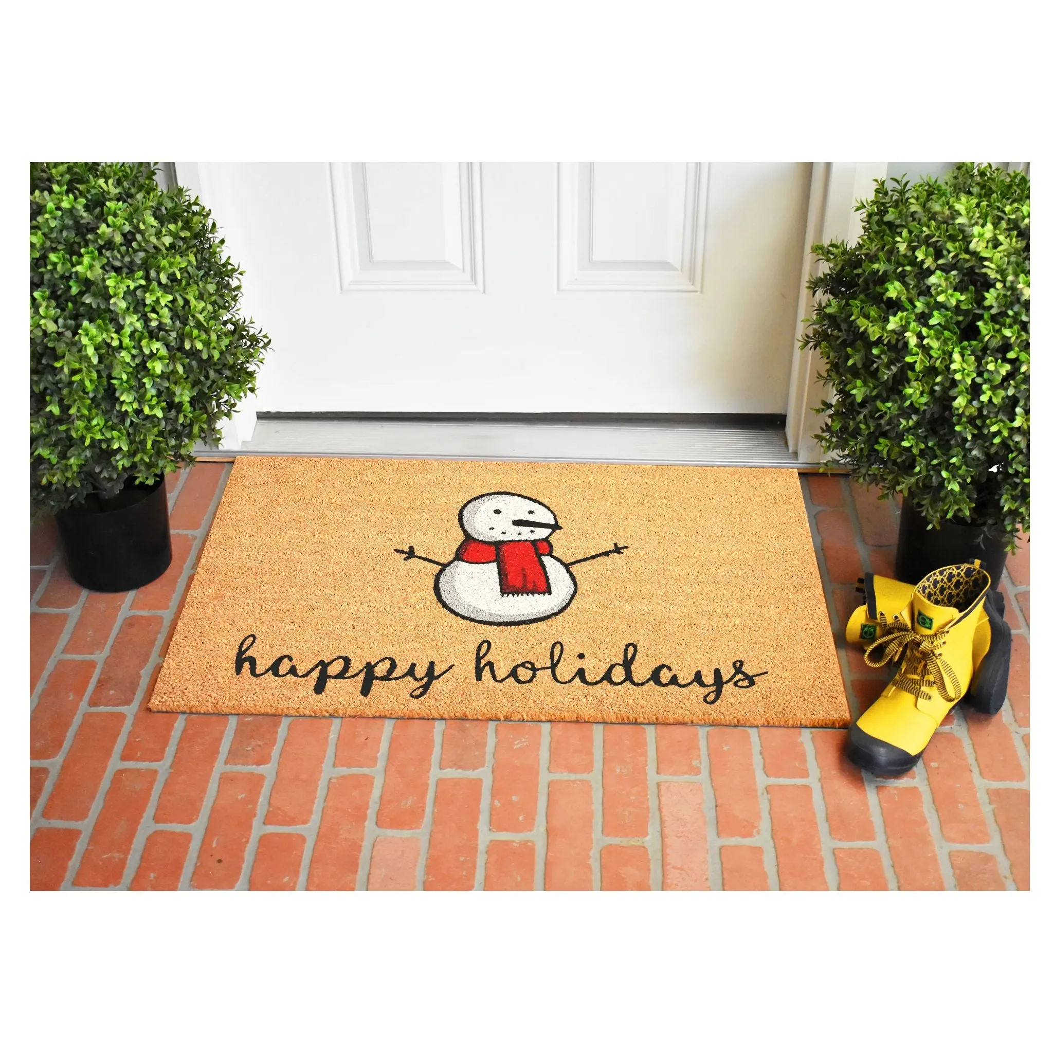 Christmas Happy Snowman  Doormat
