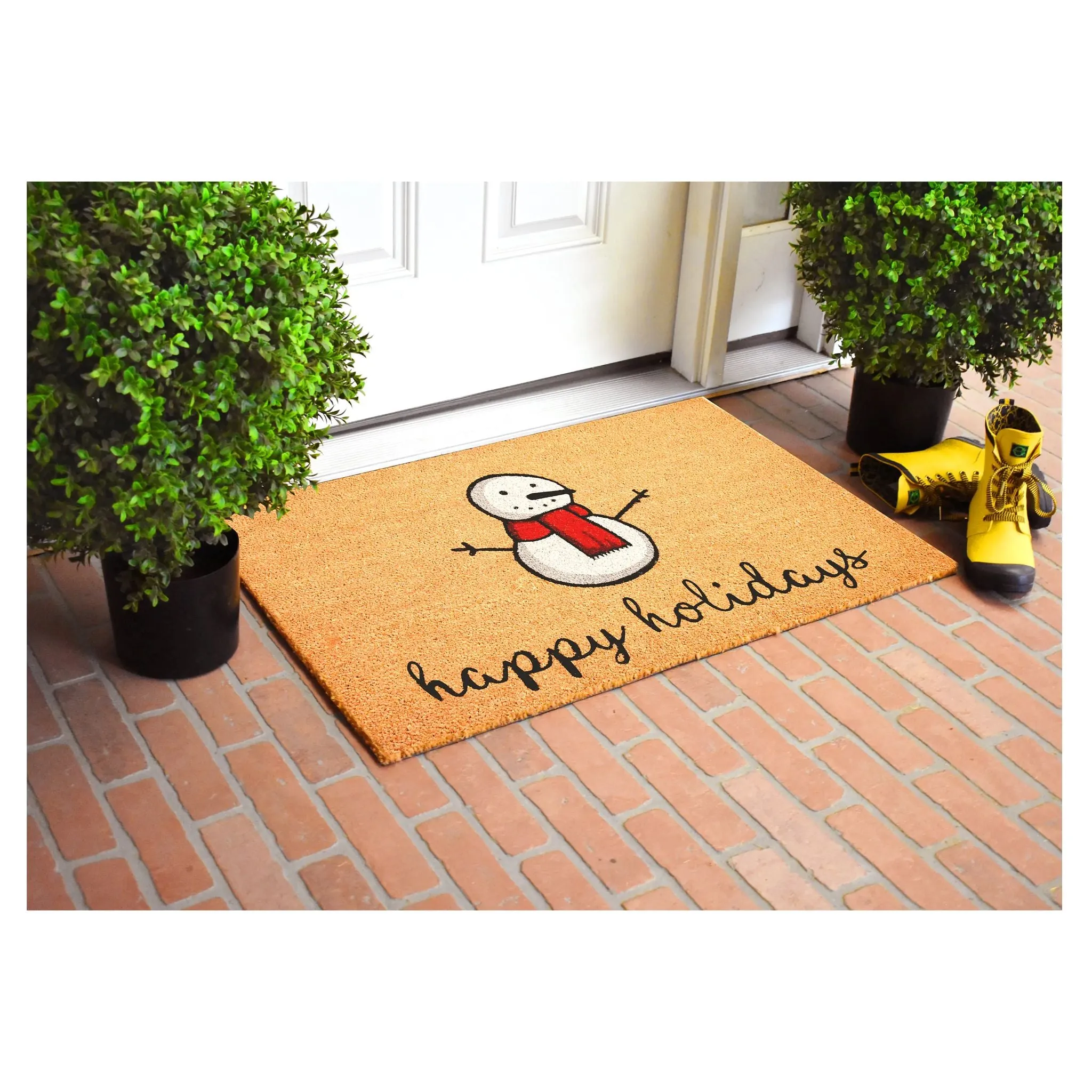 Christmas Happy Snowman  Doormat