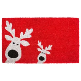 Christmas Peeking Reindeer Doormat