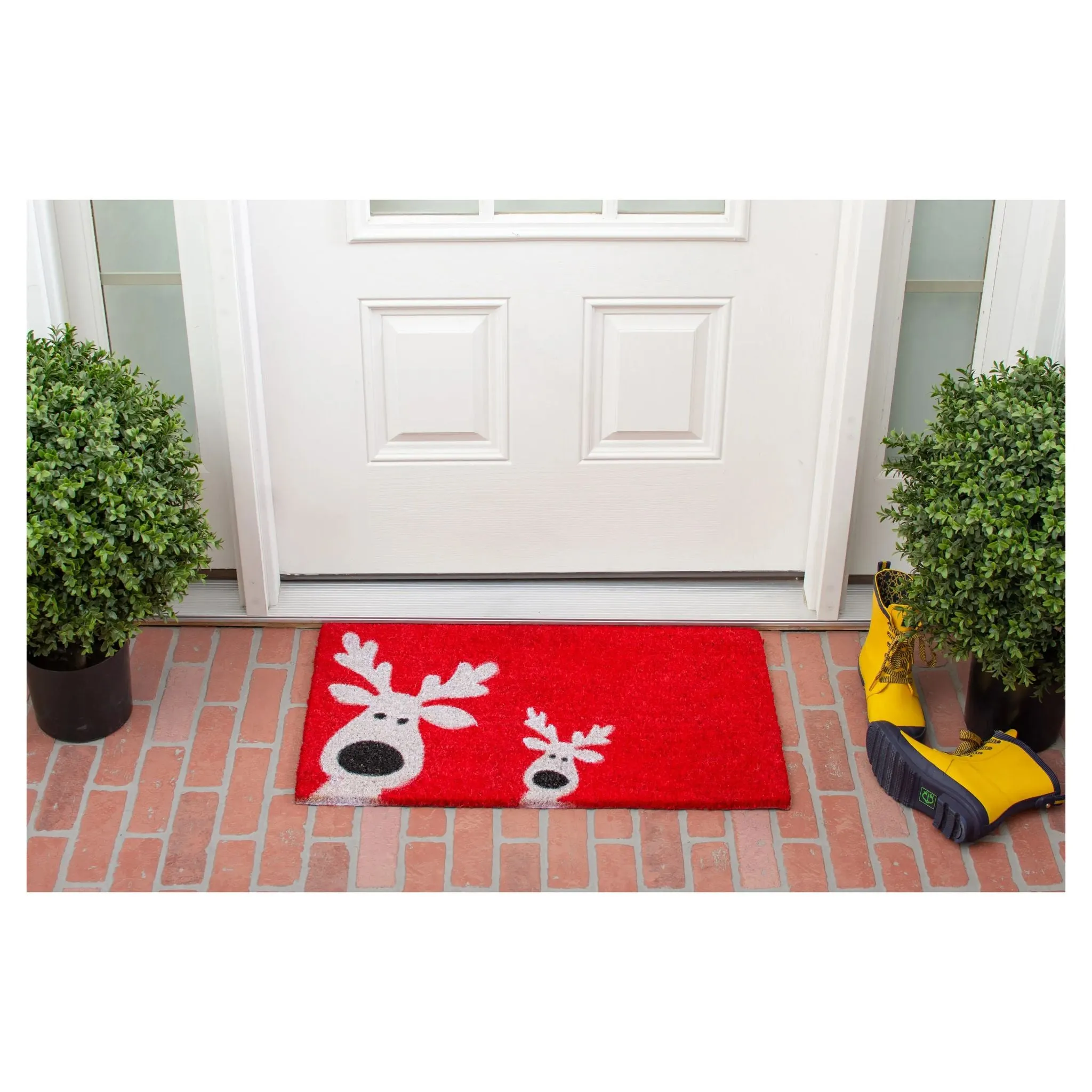 Christmas Peeking Reindeer Doormat