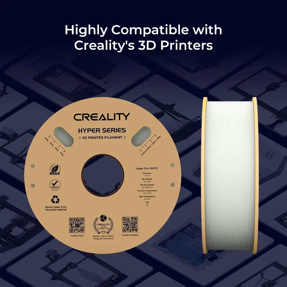 Creality Hyper Series PLA Filament 1.0kg 1.75mm Hyper-PLA | Creality Hyper PLA | Black White Red Blue Orange Yellow Green
