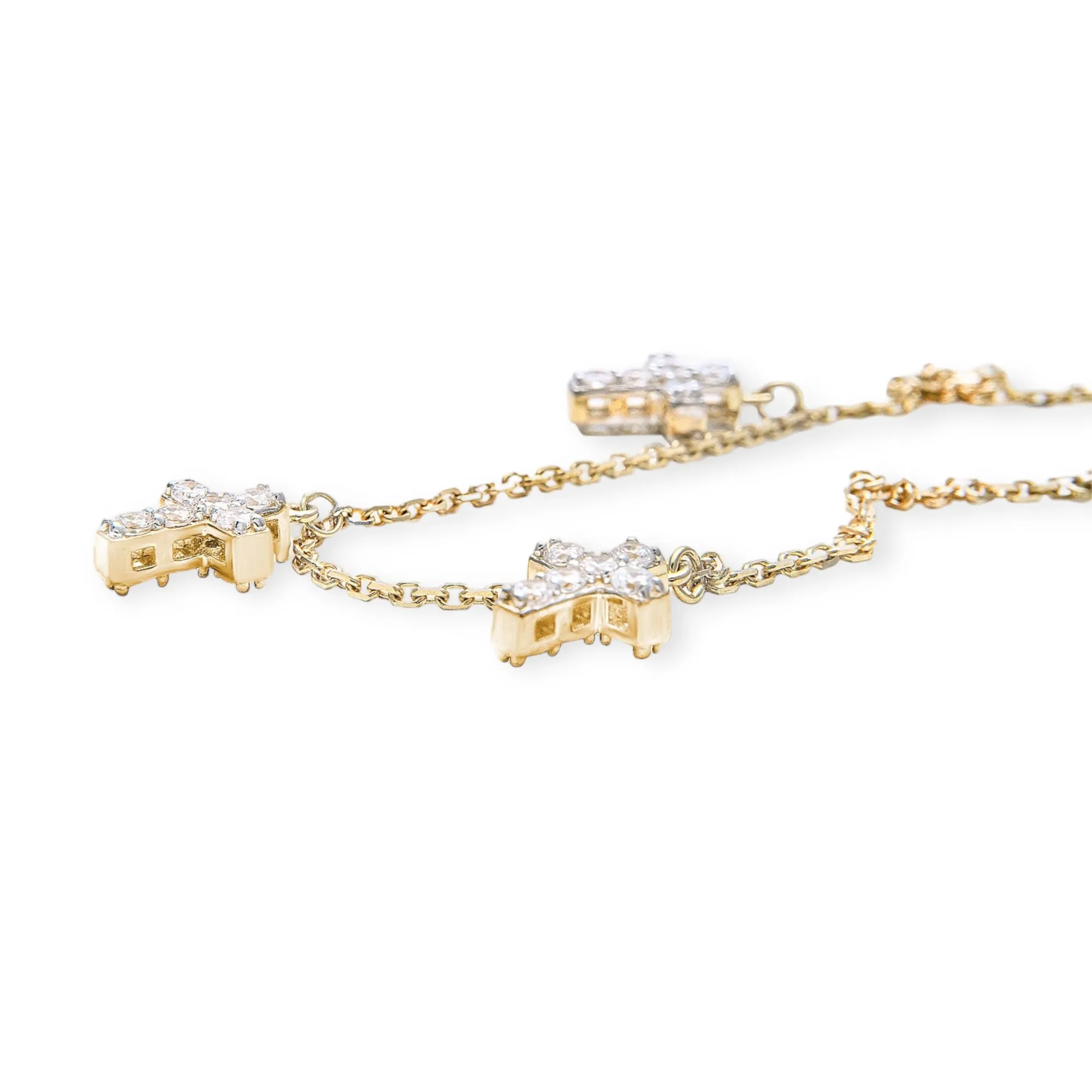 Cross 14K Gold Bracelet
