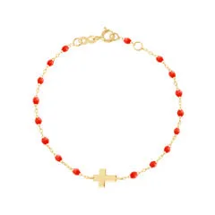 Cross Charm Classic Gigi Bracelet - Coral