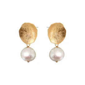 Earrings - Flower Coral Freshwater Pearl
