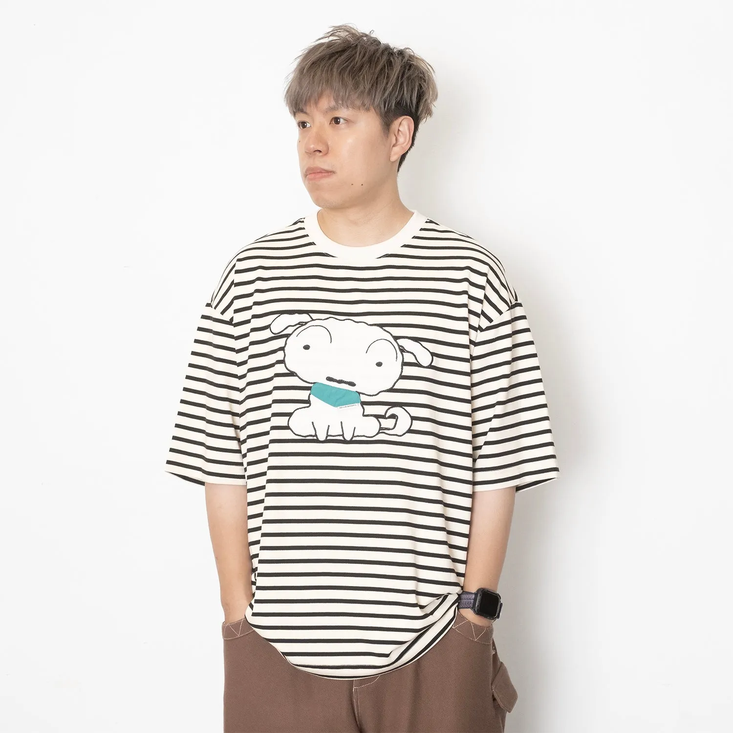 (EX489) Shiro Terry Patch Stripe Tee