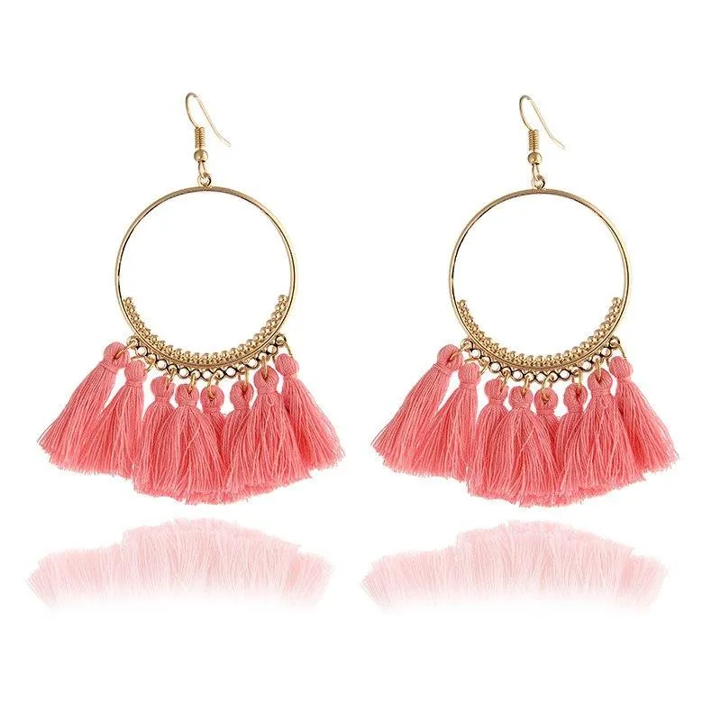 Fashion Women Statement Tassel Earrings Bohemian Multicolored ethnic Drop Earrings For Women Wedding Charm Jewelry Wholesale A14