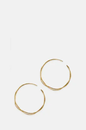 Fine Twist Hoop Earrings Gold