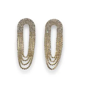 Gold Draped Arch Statement Earrings
