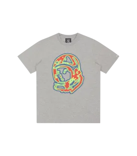 HEAT MAP HELMET LOGO T-SHIRT - HEATHER GREY
