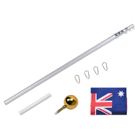 Heavy-Duty Telescopic 9.1m Flag Pole Kit, 16 Gauge Aluminum