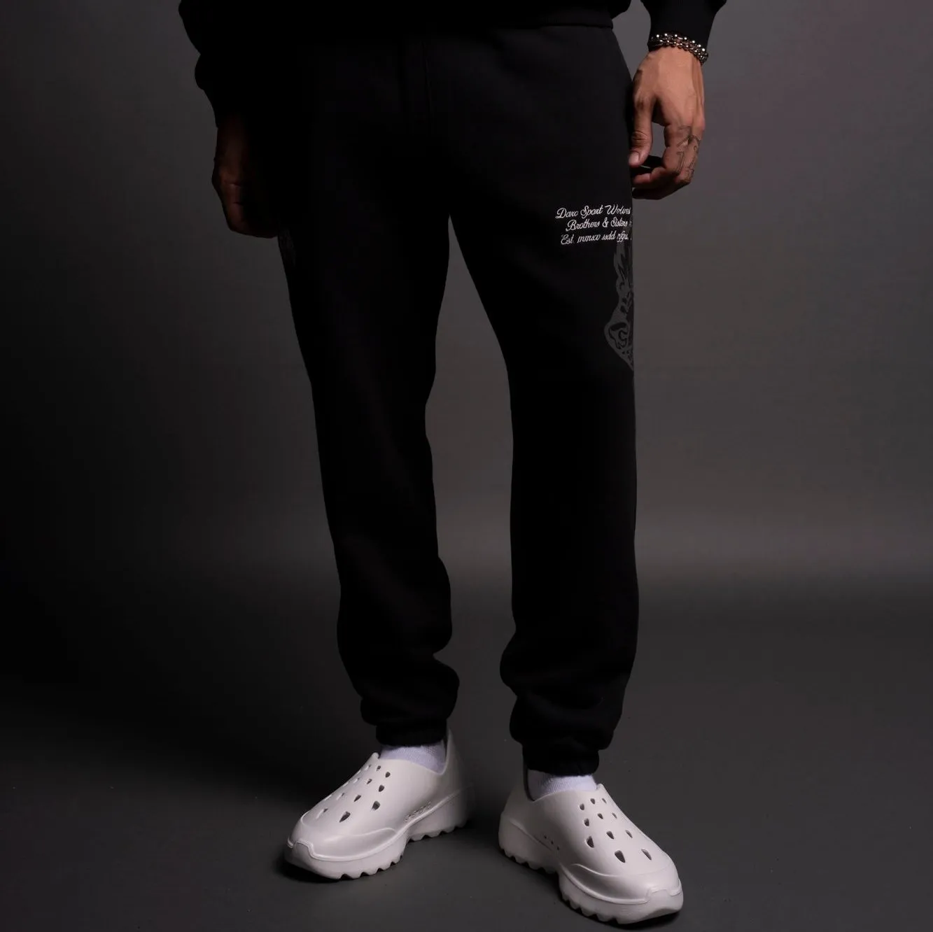 Loyalty Wolf Post Lounge Sweats in Black
