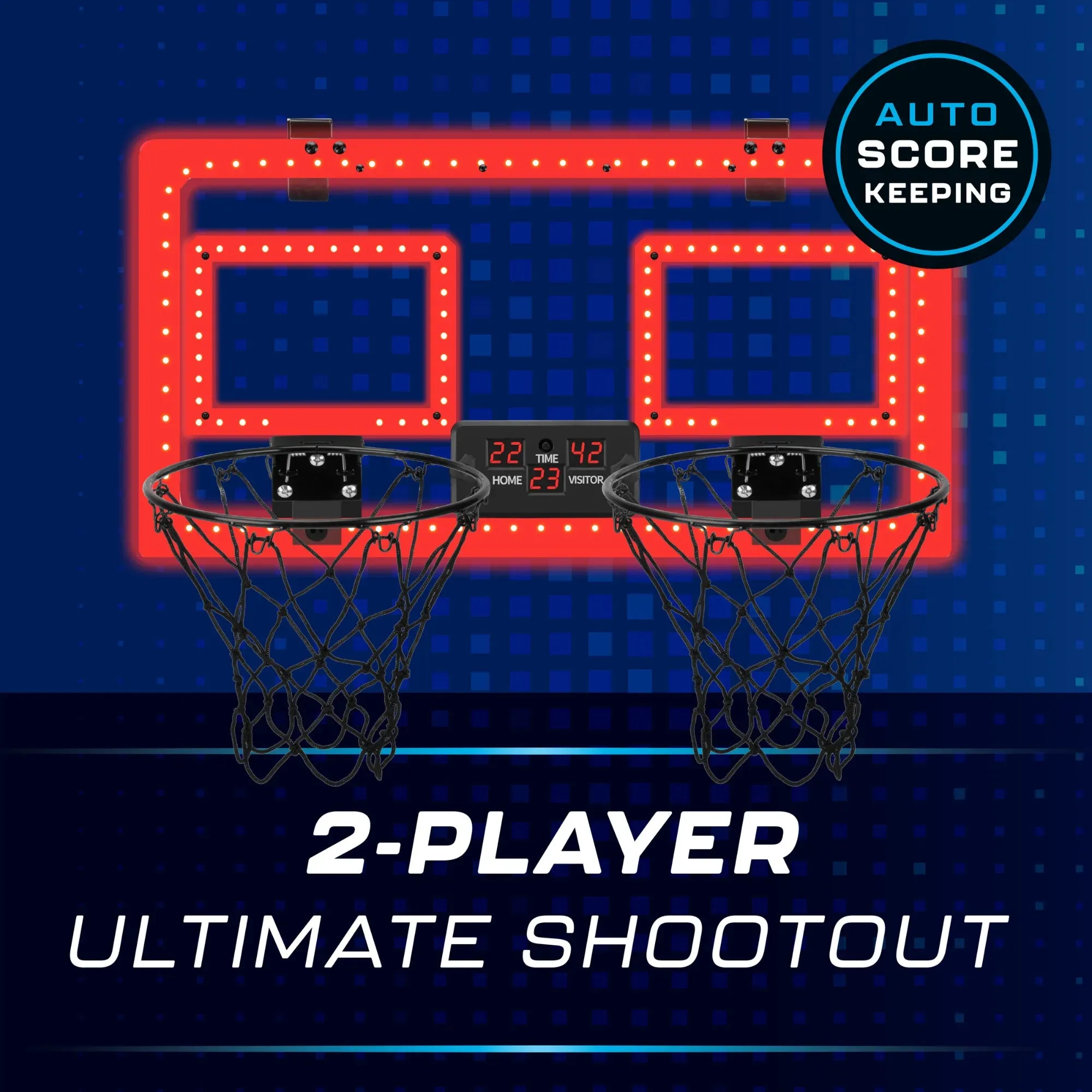 Over-the-Door Basketball Dual Hoop, Indoor Sports Game, Plastic, for All Ages, by MinnARK