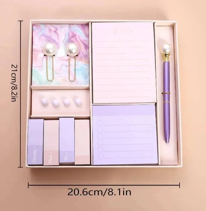 Pearl Love Stationery Set With Sticky Notes