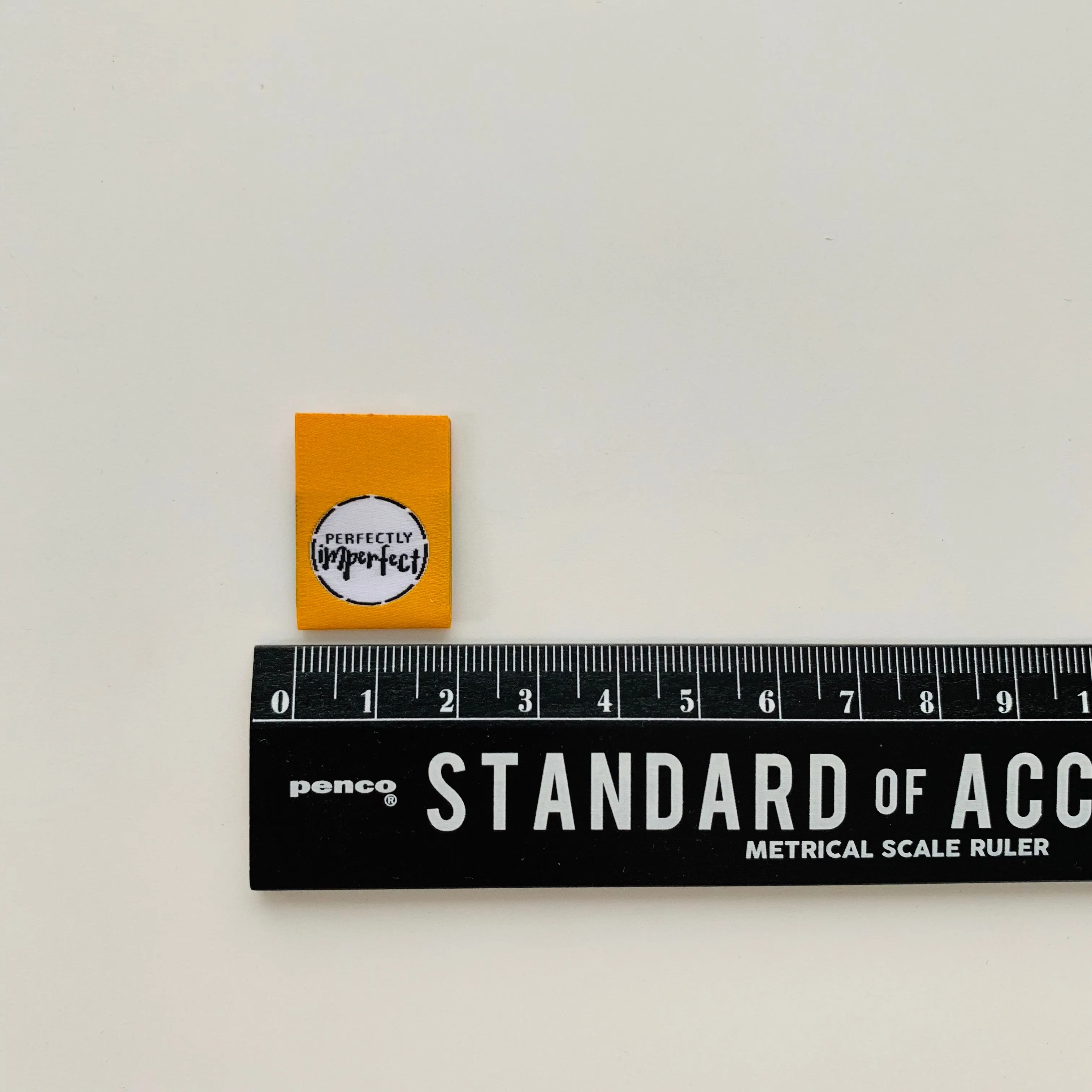"PERFECTLY IMPERFECT" - woven sewing labels 8 Pack