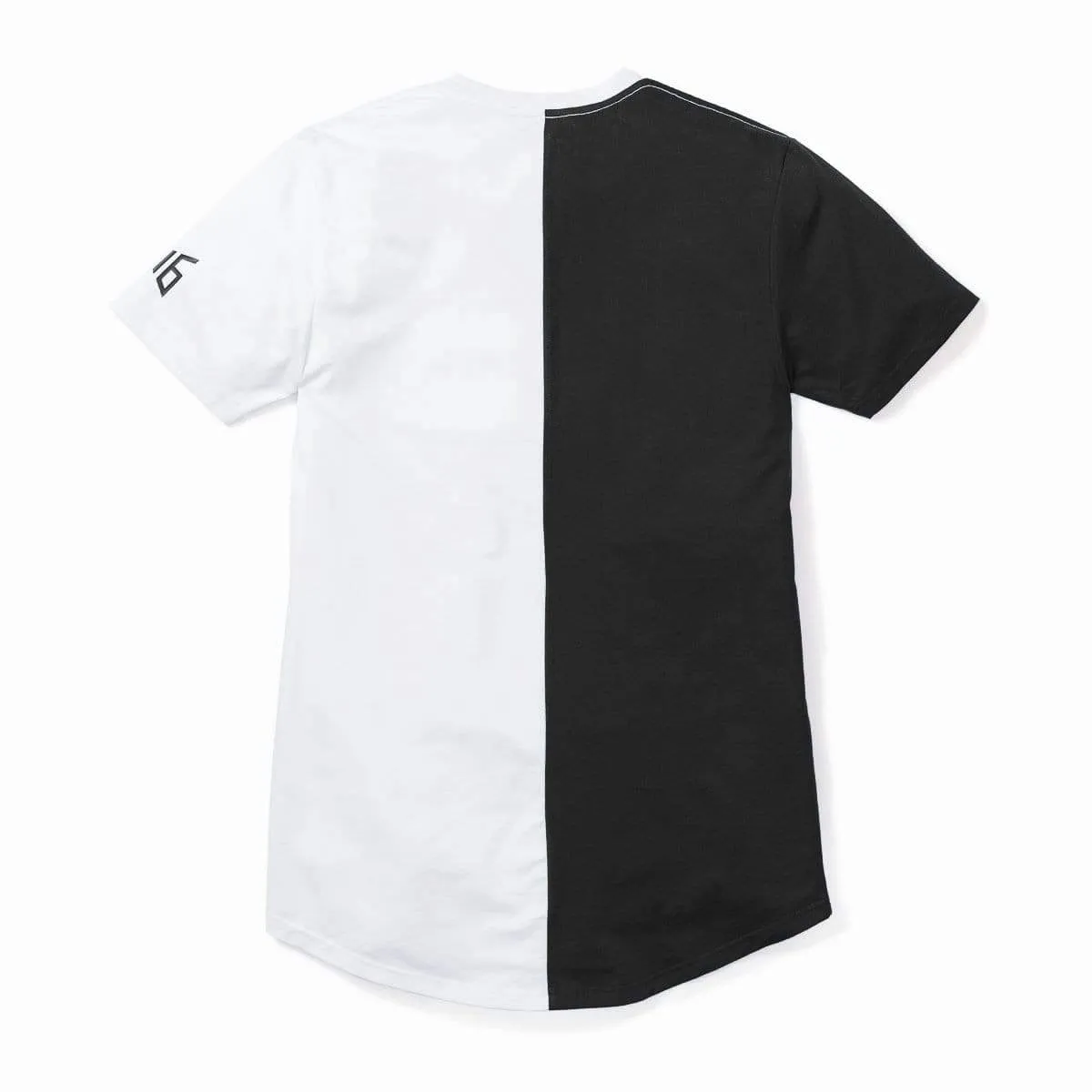 Salvation Vertical Block Swoop Tee - Black and White (Long Body)