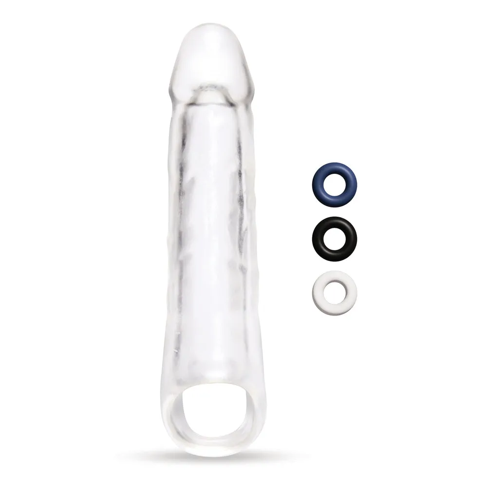 Size Up 3 Inch See-Thru Penis Extender With Ball Loop Clear
