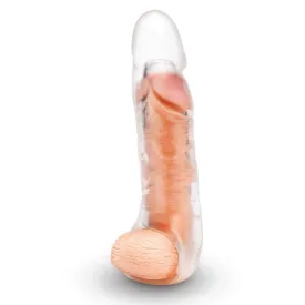 Size Up 3 Inch See-Thru Penis Extender With Ball Loop Clear