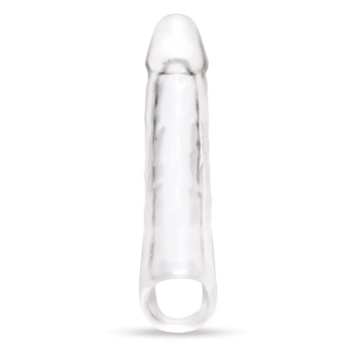 Size Up 3 Inch See-Thru Penis Extender With Ball Loop Clear