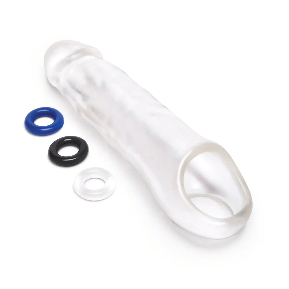 Size Up 3 Inch See-Thru Penis Extender With Ball Loop Clear