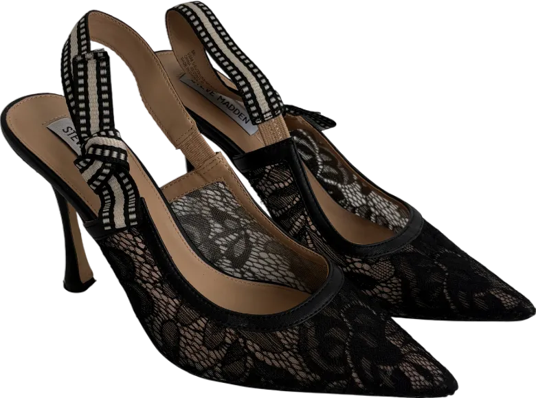 STEVE MADDEN Black Bri Lace Pumps UK 6