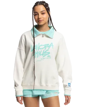 Stranger Things Lenora 1/2 Zip Sweatshirt in Snow White