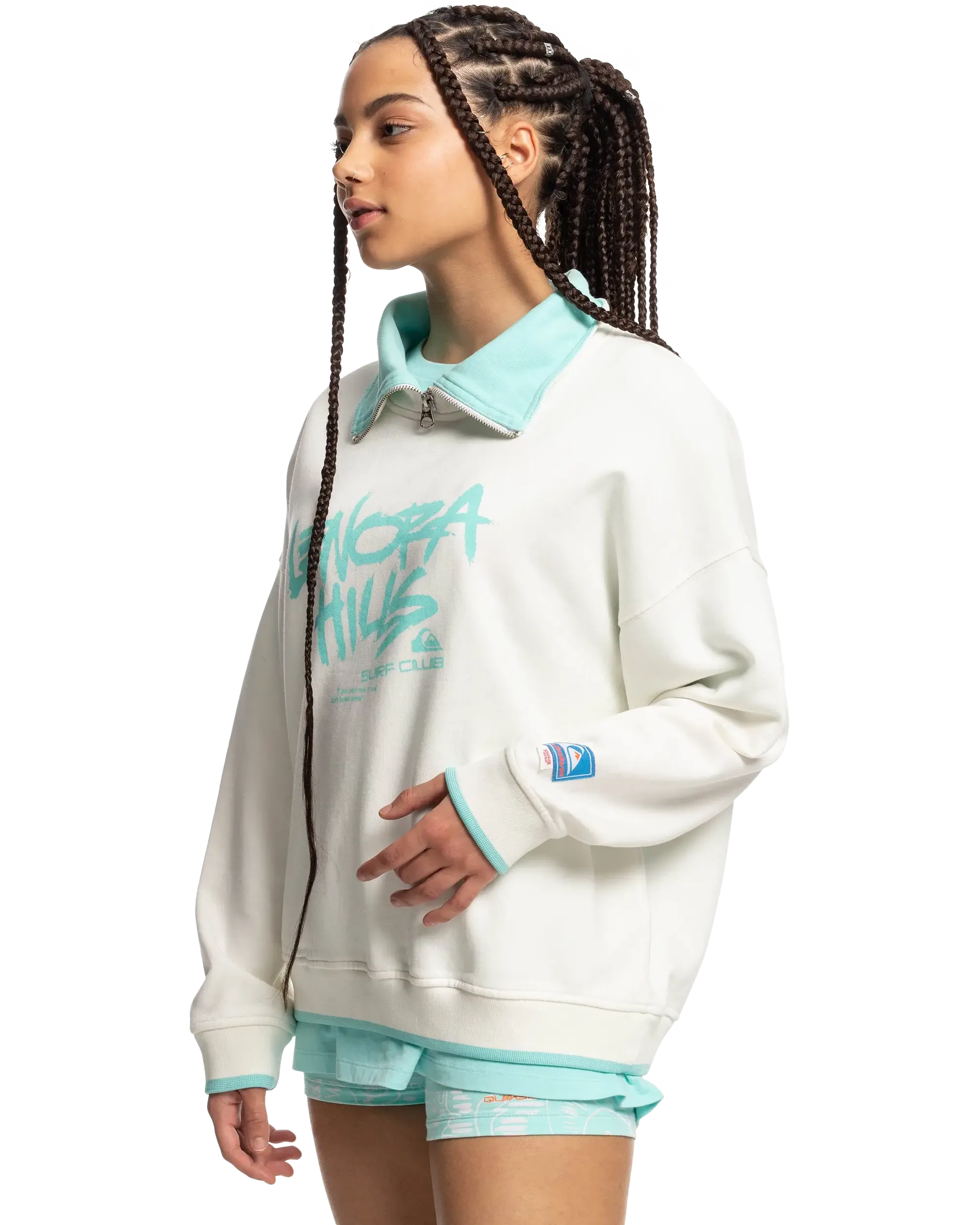 Stranger Things Lenora 1/2 Zip Sweatshirt in Snow White