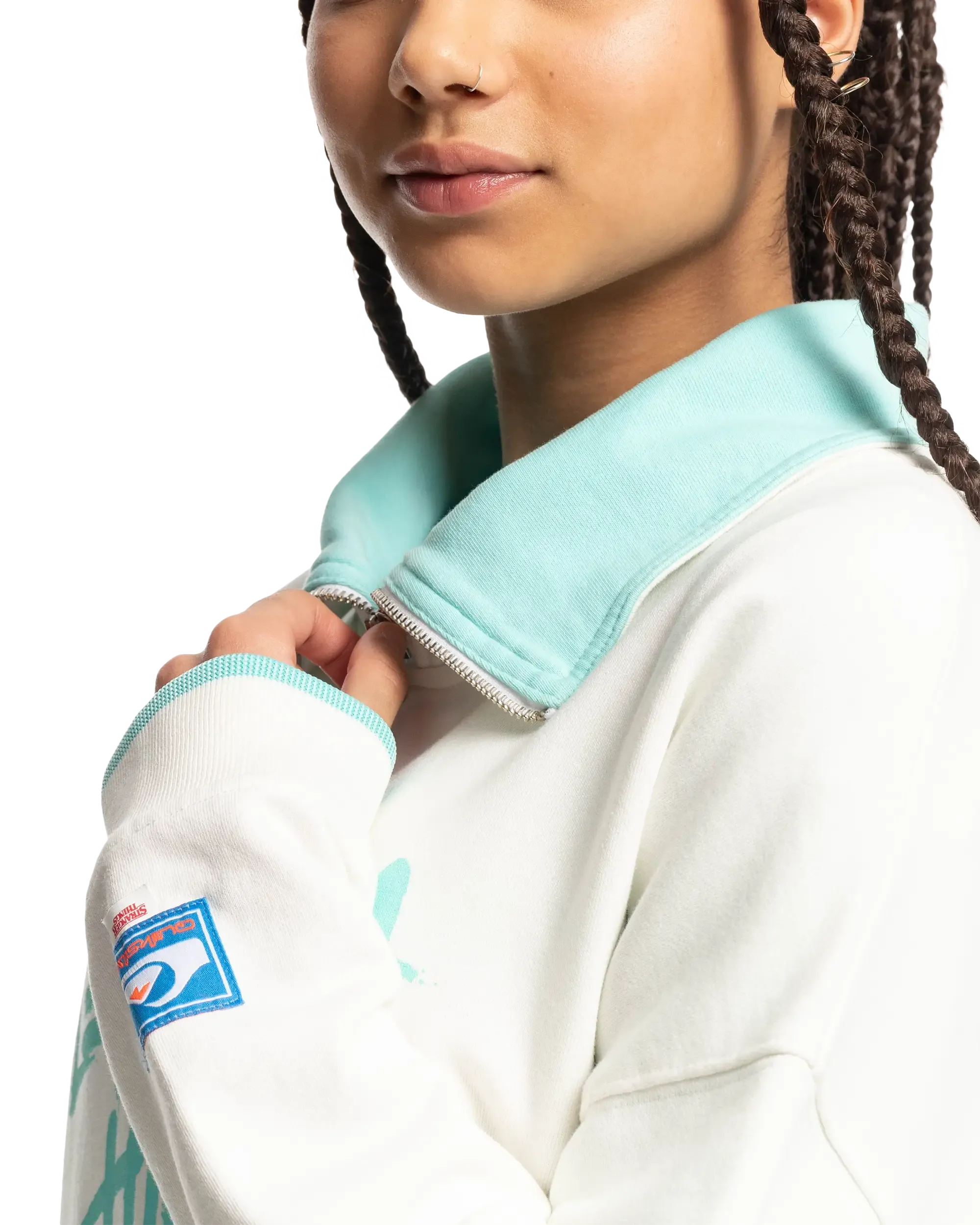 Stranger Things Lenora 1/2 Zip Sweatshirt in Snow White