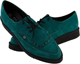 T.U.K TEAL POINTED SUEDE TIE POINTED CREEPER