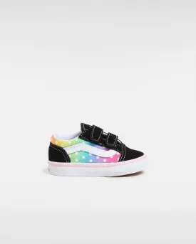 Vans Toddler's Old Skool V Shoes (1-4 Years) Glow Rainbow Black/Multi VN000CPZBOQ