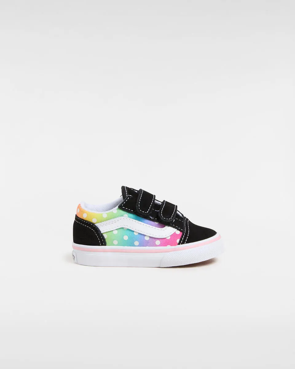 Vans Toddler's Old Skool V Shoes (1-4 Years) Glow Rainbow Black/Multi VN000CPZBOQ