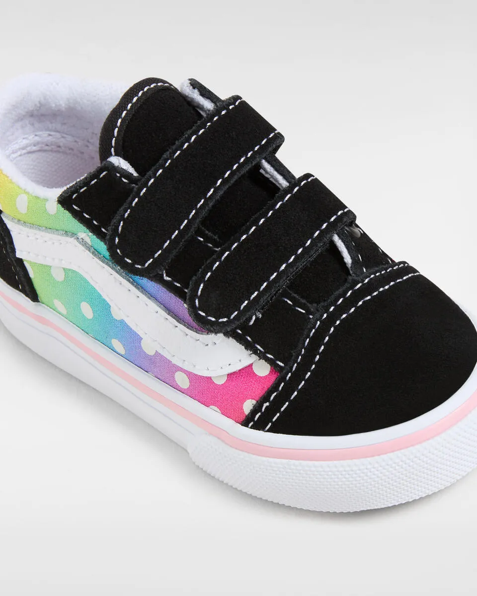 Vans Toddler's Old Skool V Shoes (1-4 Years) Glow Rainbow Black/Multi VN000CPZBOQ