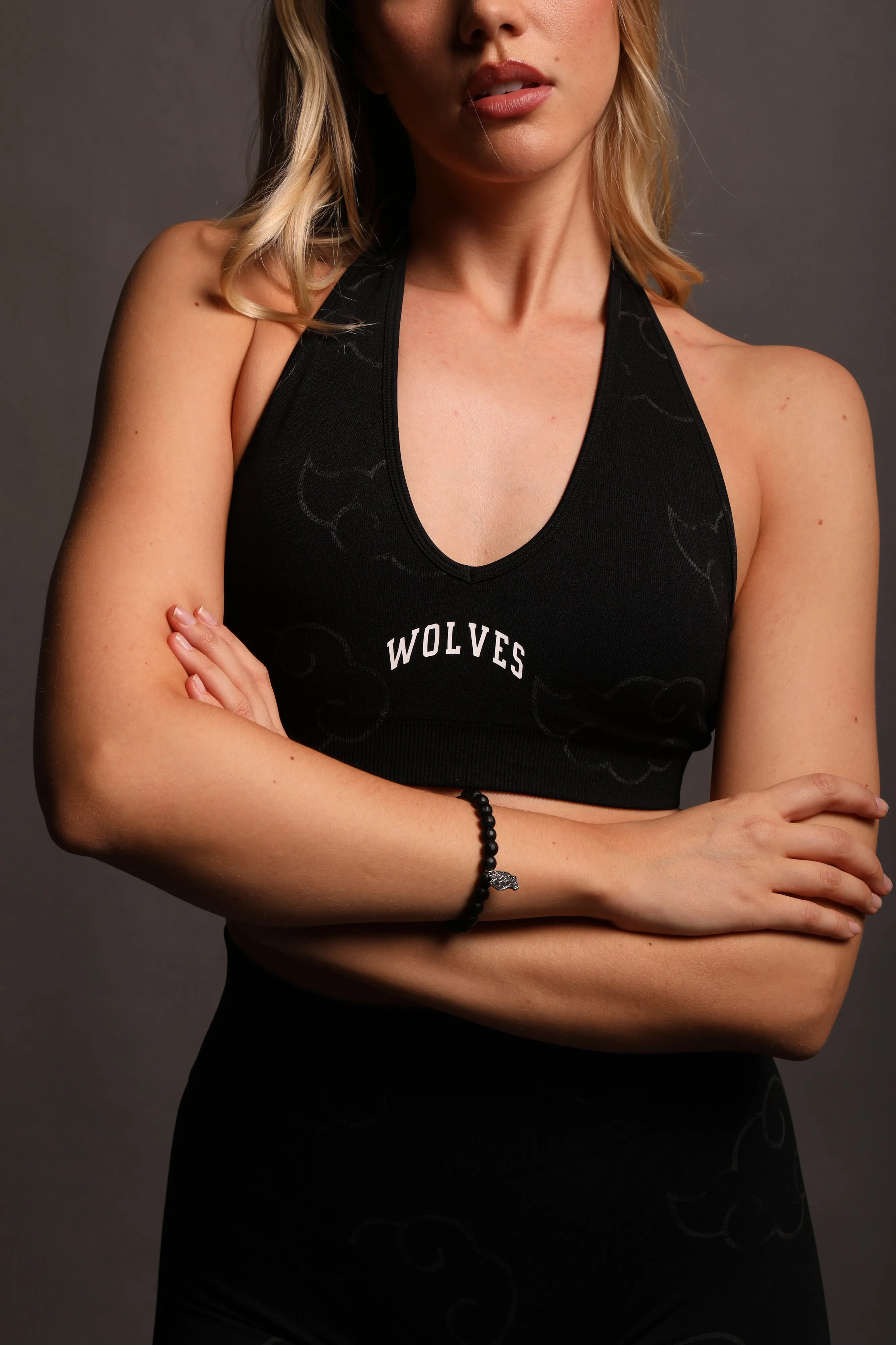 Wolf Cloud Loyalty "Everson Seamless" Halter Bra in Black