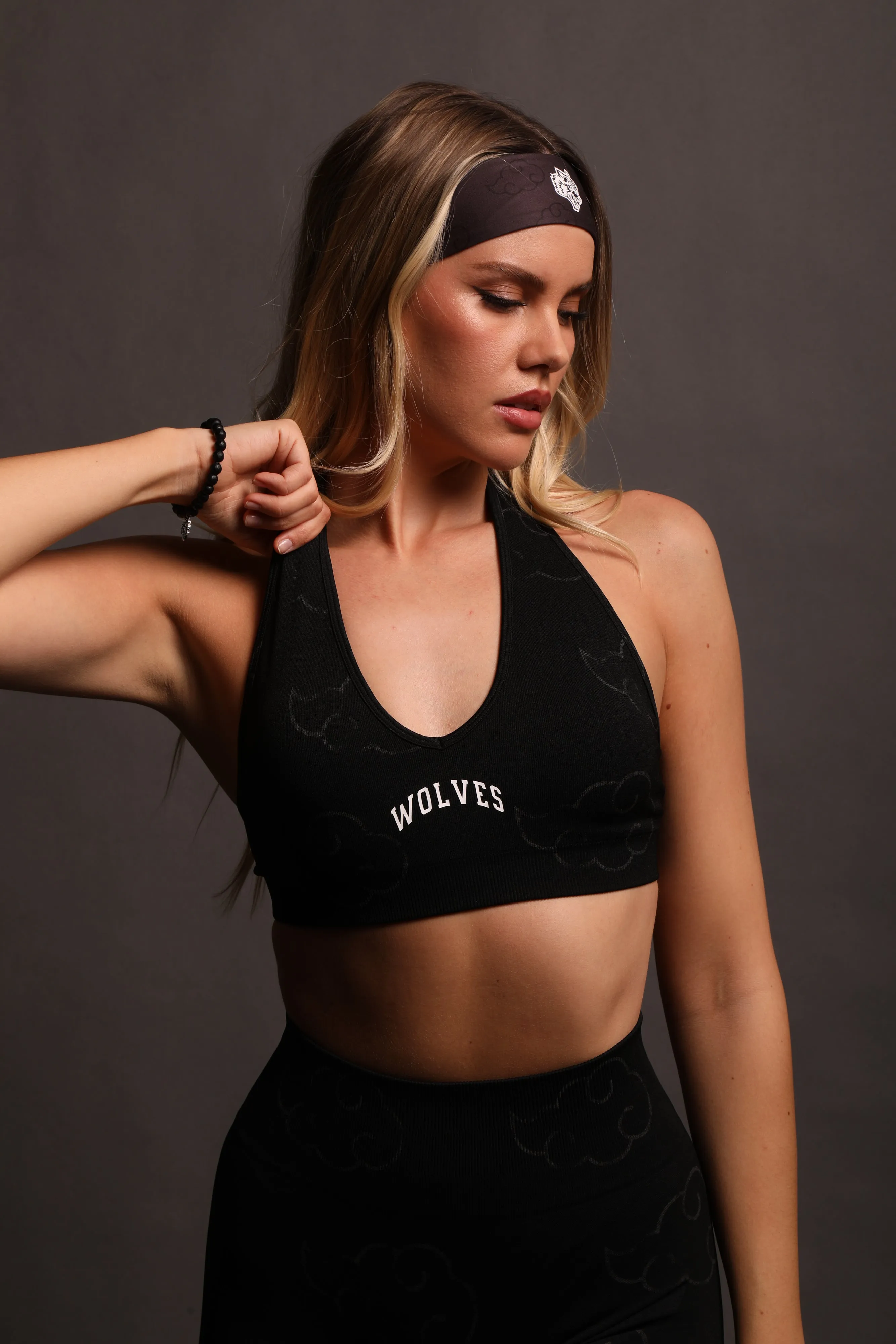 Wolf Cloud Loyalty "Everson Seamless" Halter Bra in Black