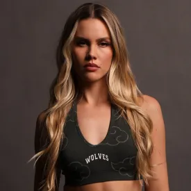 Wolf Cloud Loyalty "Everson Seamless" Halter Bra in Pine Green