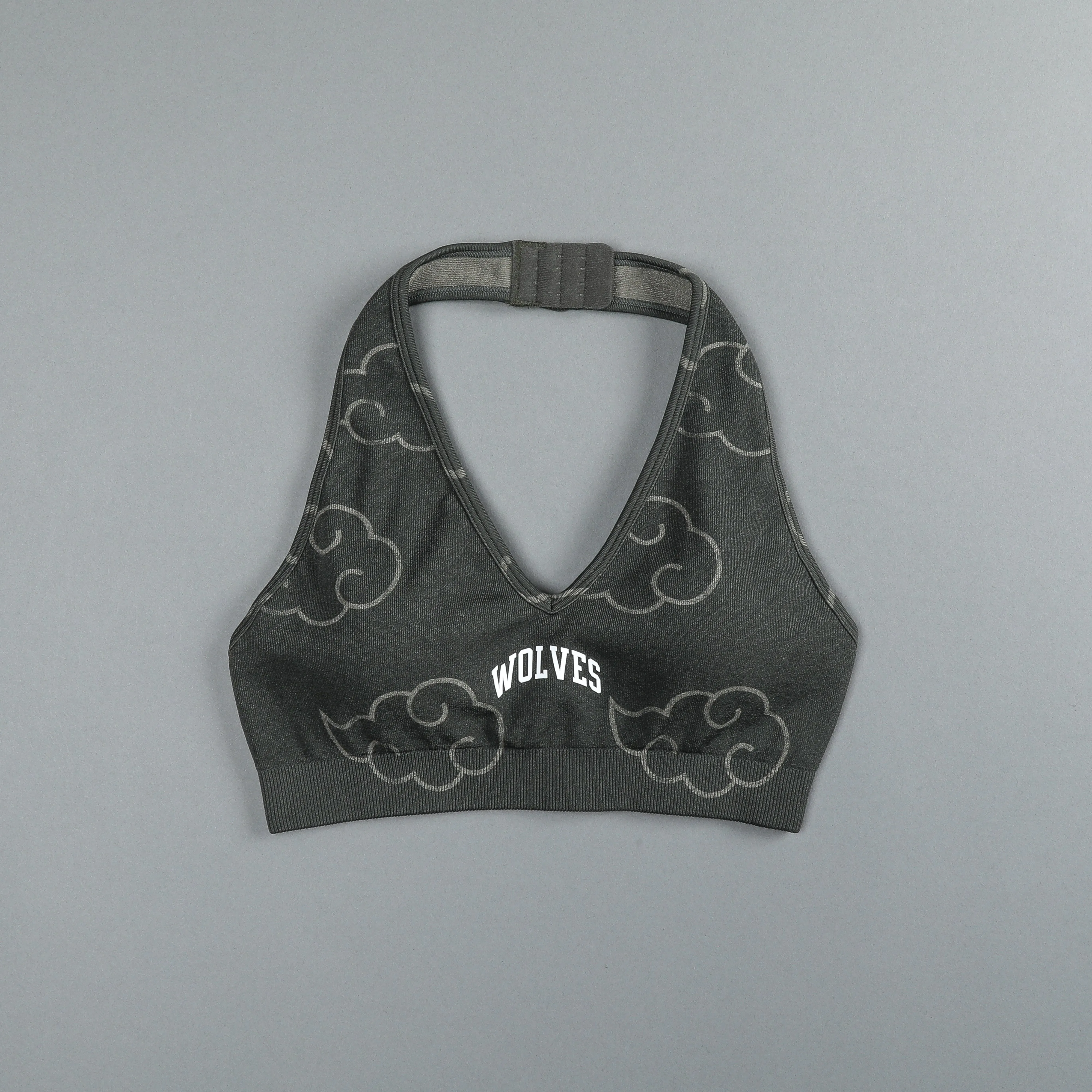 Wolf Cloud Loyalty "Everson Seamless" Halter Bra in Pine Green