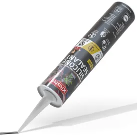 XFasten Silicone Sealant Waterproof Black Cartridge, 10.1 oz (Single Pack)