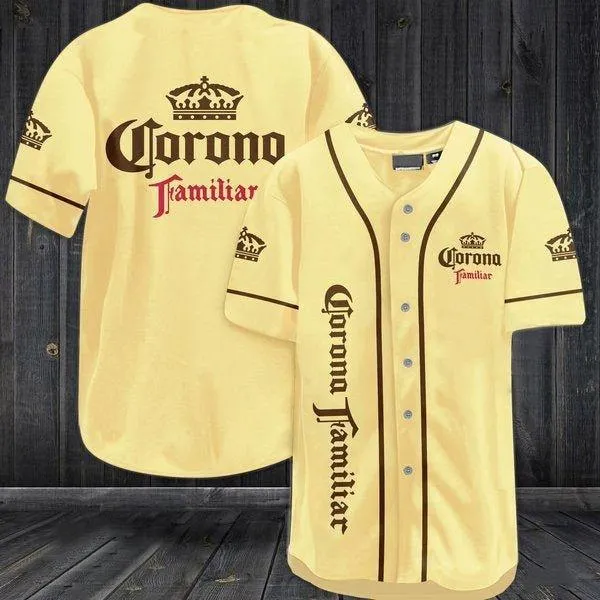 Yellow Corona Familiar Beer Baseball Jersey